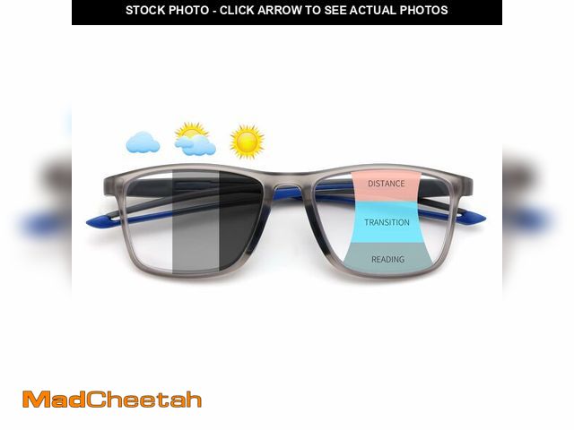 Lot 74-14380347 - FEISEDY Photochromic Progressive Multifocal Reading Glasses Blue Light Blocking Near-Far Dual Use Sp...
