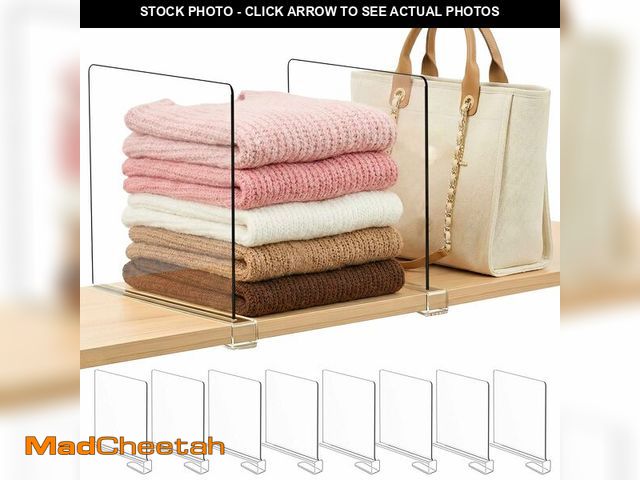 Lot 74-14271981 - Saccik Purse Organizer for Closet Shelf Dividers: 11-inch Tall (Higher Version) Adjustable Clear Acr...