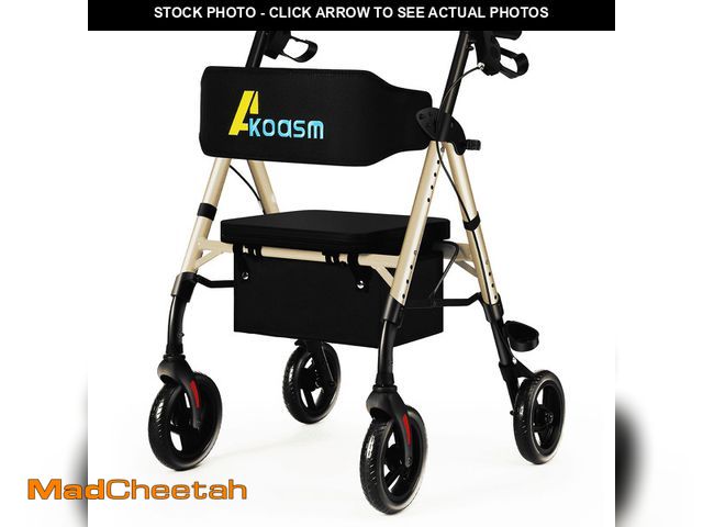 Lot 74-12766825 - Foldable Rollator Walker with Seat for Seniors - Lightweight Rolling Walkers with Brakes, 300 lb Cap...