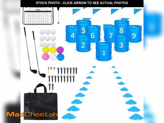 Lot 74-14058561 - DigNew 9 Holes Backyard Golf Game with 2 Clubs,Yard Game for Adult and Family,Beach,Lawn,Camping,Par...