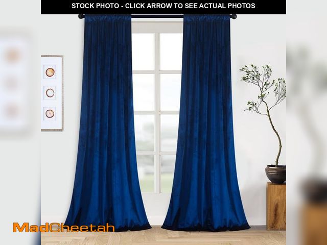 Lot 74-11556138 - Roslynwood Velvet Curtains 2 Panels Set, Block Light Thermal Insulated VelourRod Pocket Drapes for B...