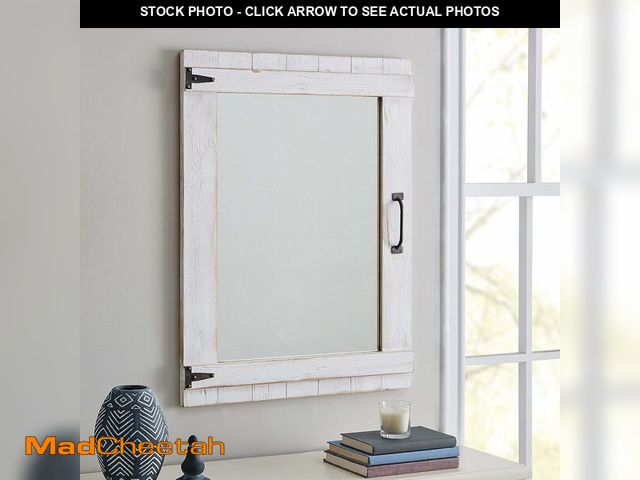 Lot 74-12664306 - (MISSING HARDWARE) FirsTime &amp; Co. Cottage Door Wall Mirror, 32"H x 24"W, Rustic White - UNUSED