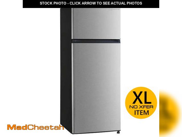 Lot 74-13047613 - (DENTED)7.1 cu. ft. Seasons ENERGY STAR 23" Top-Freezer Refrigerator, Stainless Steel Look - USED