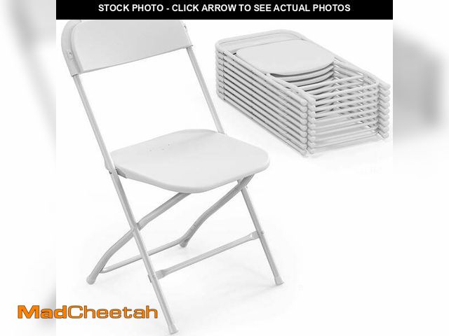 Lot 74-13043384 - Matladin 10 Pack Folding Chairs, Portable Plastic Chairs for Outdoor, 350lb Capacity, White - UNUSED
