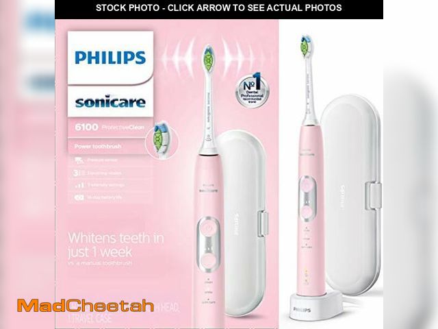 Lot 74-12680401 - Philips Sonicare ProtectiveClean 6100 Rechargeable Electric Toothbrush, with Pressure Sensor, 3 Clea...