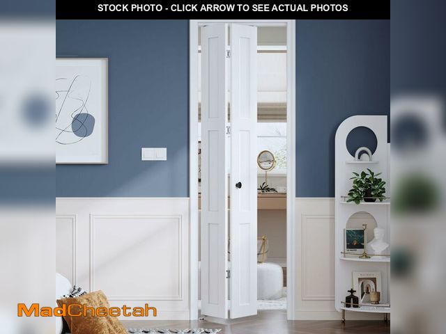 Lot 74-12615393 - Roymelo White Bifold Doors for 24"Ãâ80" Opening, Sliding Interior Closet Folding Barn Door Slab w...