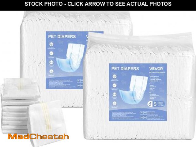 Lot 74-12399425 - VEVOR Disposable Male Dog Diapers, Super Absorbent Male Dog Wraps, 360  degree Leak-Proof Belly Band...