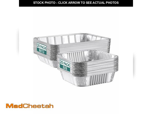 Lot 74-14337592 - NEEBAKE 40 Pack Disposable Aluminum Pans Combo Set - 20 Large 9x13 Aluminum Foil Pans Half Size &amp...