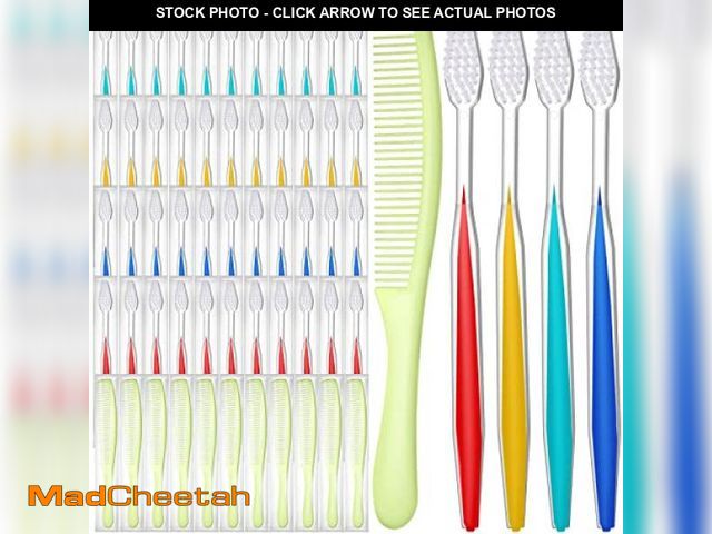 Lot 74-9399934 - 200 Pcs Bulk Disposable Toothbrushes and Comb for Homeless Individually Wrapped Toothbrushes Soft Br...