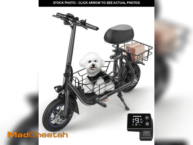 Lot 74-12488071 - MIHOVER 19MPH Foldable 550W Electric Scooter with Seat for Adult?12 inch Commuter Electric Scooter f...