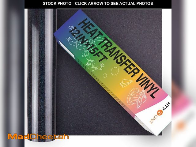 Lot 74-13961527 - HTVRONT Black Glitter HTV Vinyl Roll-12 x 15FT Black Glitter Heat Transfer Vinyl for Shirts, Glitter...