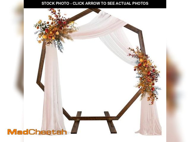 Lot 74-12418581 - Wedding Arch 7.2FT, Heptagonal Wood Wedding Arches for Ceremony, Wooden Wedding Arch Arbor Backdrop ...