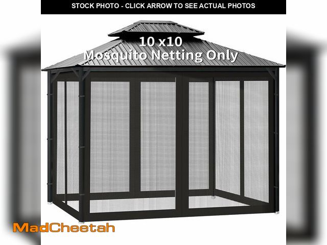 Lot 74-14208964 - Gazebo Universal Replacement Mosquito Netting, 10' x 10' Outdoor Canopy Net Screen 4-Panel Sidewall ...