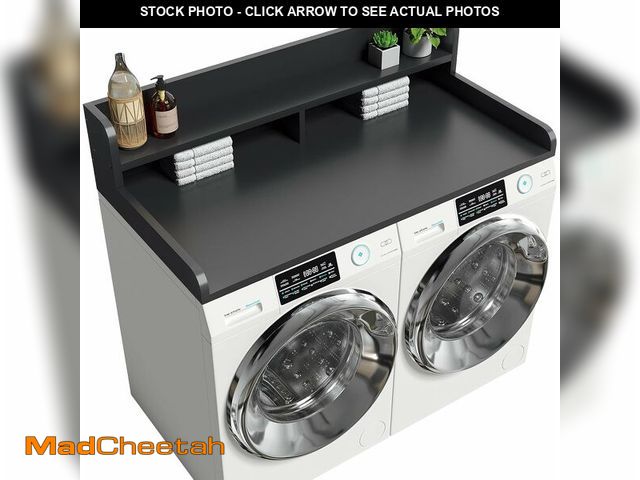 Lot 74-13835651 - Corbyles 2-Tier Washer Dryer Countertop with 2.75"H Edge Rails, 54" W x 27.55" D Laundry Countertop ...