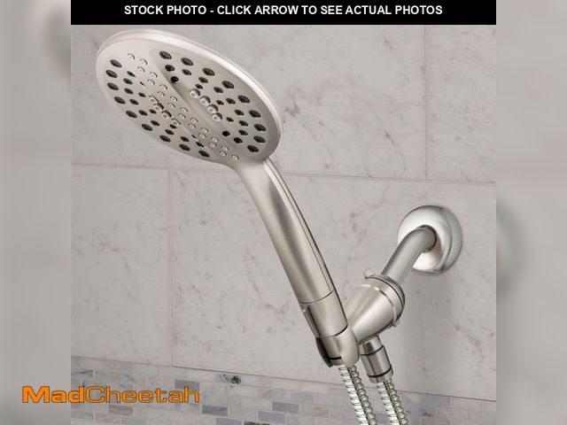 Lot 74-14589851 - Waterpik Ultrathin+ 5-Spray Wall Mount Handheld Shower Head 1.8 GPM in Brushed Nickel ULZ-569ME - UN...