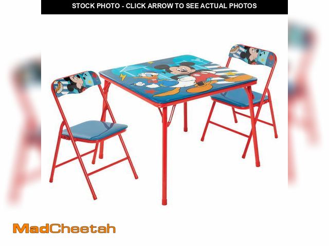 Lot 74-13044253 - Mickey Mouse Kids 3-Piece Activity Table and Chair Set, Red - UNUSED