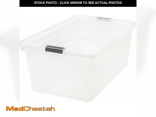 Lot 74-12827872 - IRIS USA 68 Qt Stackable Plastic Storage Bins with Lids, 1 Pack - BPA-Free, See-Through Organizing S...