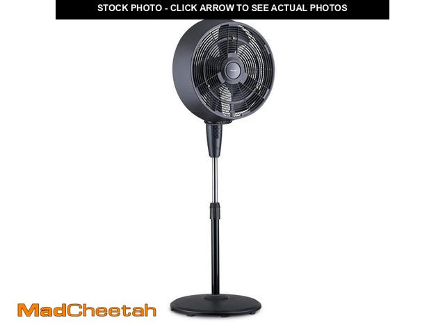 Lot 74-14112709 - NewAir 18 in. 3-Speed Wide-Angle Oscillating Outdoor Misting Fan and Pedestal Fan for Cool Down 500 ...