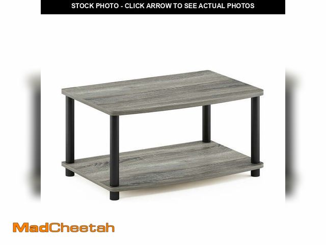 Lot 74-12667983 - Furinno 13191 Turn-N-Tube No Tools 2-Tier Elevated TV Stands, Black, 24 in, Wood (11"H x 23.8"W x 15...