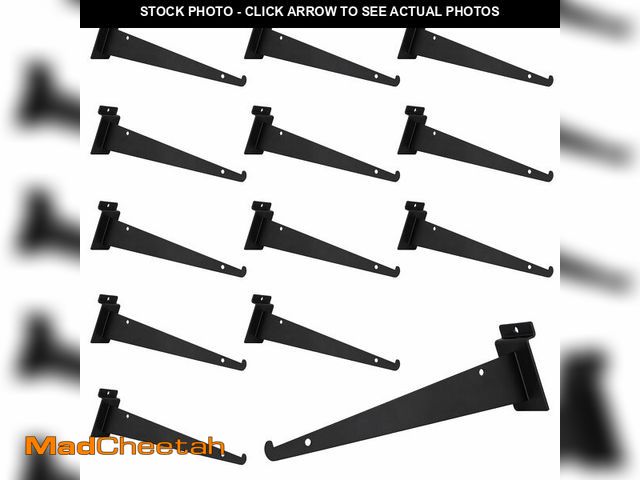 Lot 74-12880950 - PYBTOOL 10 Inch Slatwall Shelf Bracket, Slatwall Accessories, Heavy Duty Slat Wall Shelf Bracket wit...