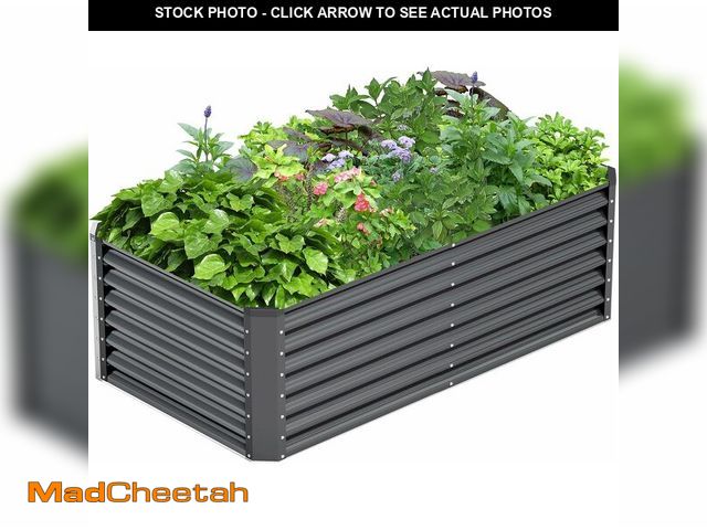 Lot 74-13835542 - (MISSING HARDWARE) Ayen Guard 6x3x2FT Galvanized Raised Garden Bed,Galvanized Planter Boxes Outdoor,...