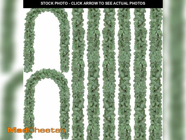 Lot 74-13623554 - CQURE 90Pcs Eucalyptus Garland,Artificial Eucalyptus Leaves Table Greenery Garland Wreath Vines for ...