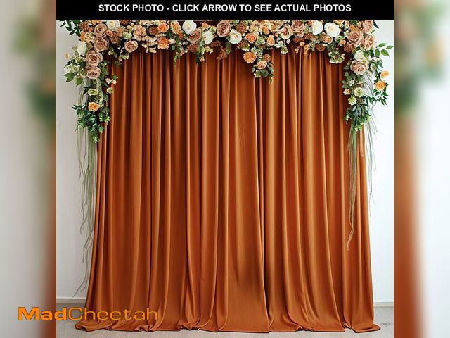 Lot 74-14053685 - TOAOFY Burnt Orange Curtains for Party Terracotta Backdrop Curtains Drapes for Wedding Engagement Br...