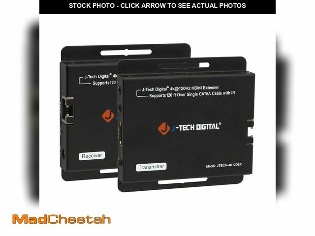 Lot 74-13570800 - J-Tech Digital 4K 120Hz HDMI Ethernet Extender Over Single Cat6A/7 Ethernet Cable Up to 120ft., Supp...