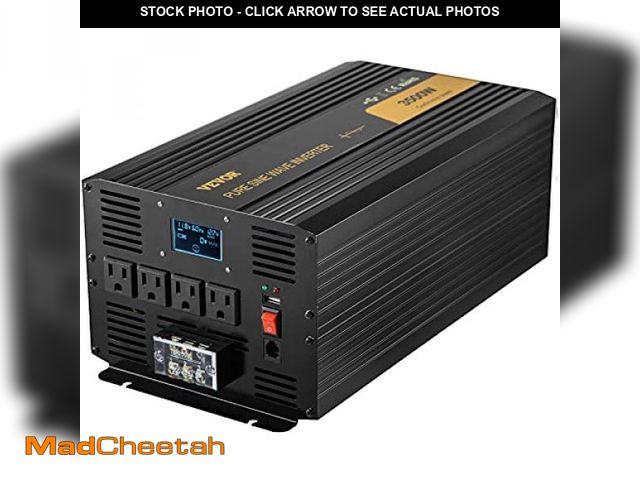 Lot 74-12449183 - VEVOR Pure Sine Wave Inverter 3500 Watt Power Inverter, DC 12V to AC 120V Car Inverter, with USB Por...