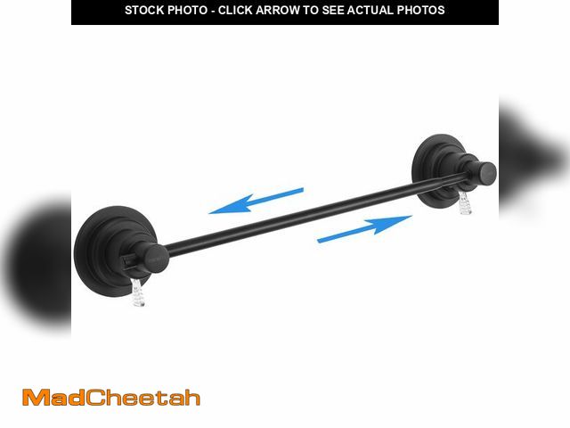 Lot 74-12977905 - Sneatup Suction Cup Extendable 17-29" Stainless Steel Towel Bar (Matte Black) - USED