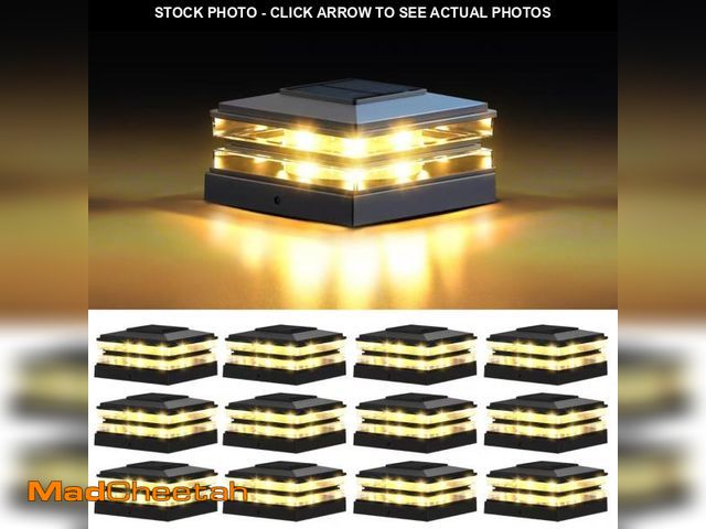 Lot 74-12435760 - EXCMARK 4x4 Solar Post Cap Lights Outdoor Waterproof 12 Pack Fence Deck Post Lights with High-Bright...
