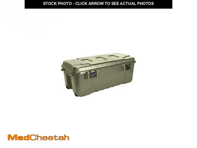 Lot 74-12098430 - Plano Storage Trunk with Wheels, Green, 108-Quart, Lockable Storage Box, Rolling Airline Approved Sp...