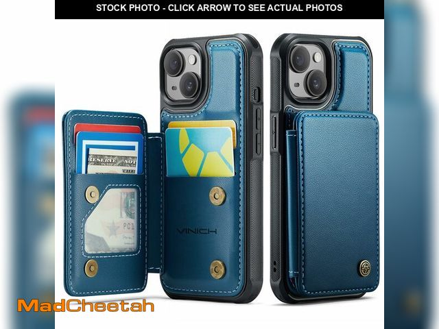 Lot 74-14273824 - Vinich for iPhone 13 Wallet Case with Card Holder, RFID Blocking Credit Slots Kickstand Shockproof P...