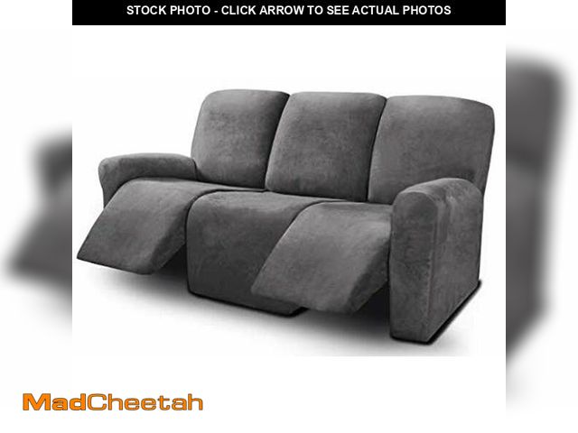 Lot 74-10956564 - ULTICOR Velvet 8-Pieces Recliner Sofa Covers Stretch Reclining Couch Covers for 3 Cushion Reclining ...