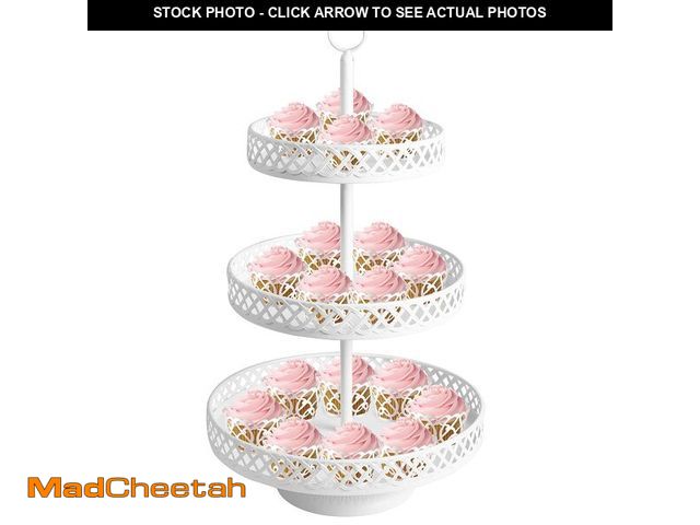 Lot 74-12718804 - weharnar Cupcake Stand - 3 Tier Metal Cupcake Tower - Dessert Table Display Set Round Cake Holder Ti...