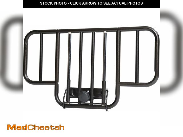 Lot 74-13041283 - Drive Medical No Gap Deluxe Half Length Side Bed Rails with Brown Vein Finish, Brown Vein, Half Leng...