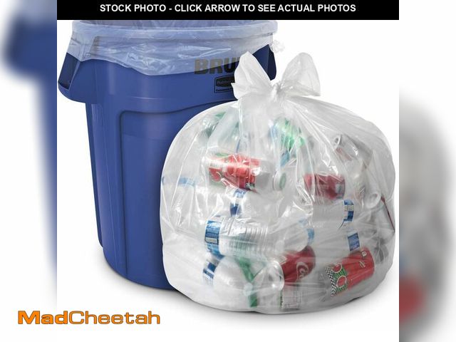 Lot 74-13709122 - Aluf Plastics 55-60 Gallon 2 MIL (eq) Clear Heavy Duty Garbage Bags - 38" x 58" - Pack of 100 - For ...