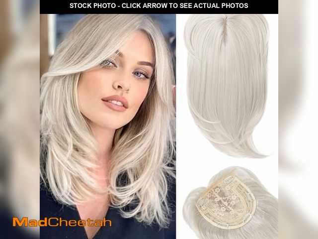 Lot 74-14148526 - HOOJIH Hair Topper, Long Layered Topper with Bangs for Women with Thinning Hair 14 Inch Slightly Cur...