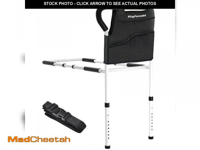 Lot 74-12480182 - KingPavonini Safety Bed Rails for Elderly Adults - Large Mobility Assistant Bar with Free Storage Ba...