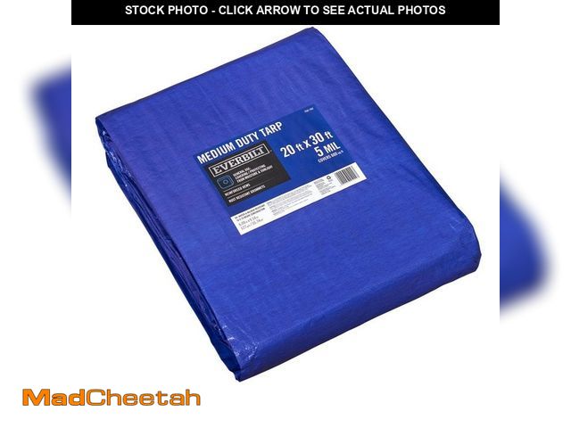 Lot 74-14317325 - Everbilt 20 ft. x 30 ft. Blue Medium Duty Tarp - UNUSED