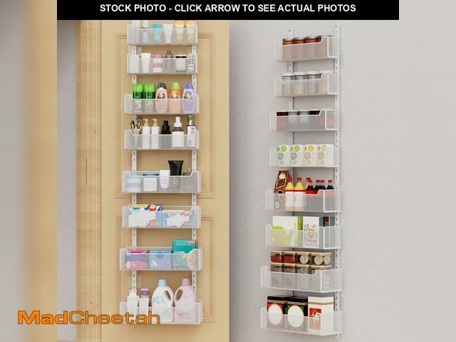 Lot 74-14482461 - VyGrow Over The Door Organizer, 8-tier Metal Door Organizer Hanging with Adjustable Baskets, Behind ...