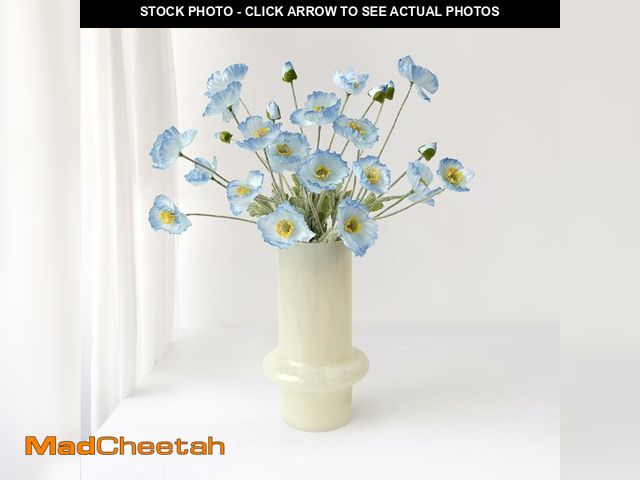 Lot 74-14055190 - ZYTUYO 6PCS Blue Artificial Poppy Flowers with Stems Faux Poppies Bouquets Silk Spring Floral for In...