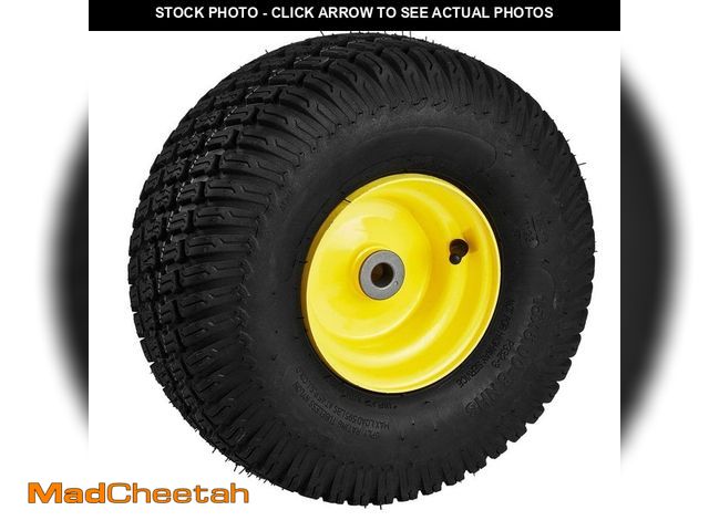 Lot 74-13784424 - SKYSHALO Lawn Mower Tires with Rim, 15x6-6 in. Tubeless Tractor Tires, 2-Pack Tire and Wheel Assembl...