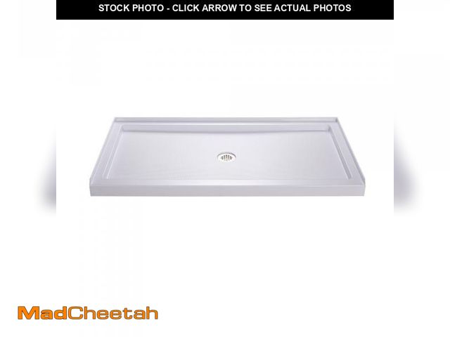 Lot 74-12130821 - DreamLine SlimLine 36 in. D x 60 in. W x 2 3/4 in. H Center Drain Single Threshold Shower Base in Wh...