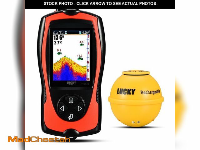 Lot 74-12703143 - LUCKY Portable Fish Finder Transducer Sonar Sensor 147 Feet Water Depth Finder LCD Screen Echo Sound...