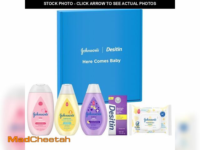 Lot 74-14060891 - Johnson's Baby Here Comes Baby Gift Set, Baby Essentials for New Parents with Moisturizing Lotion, B...