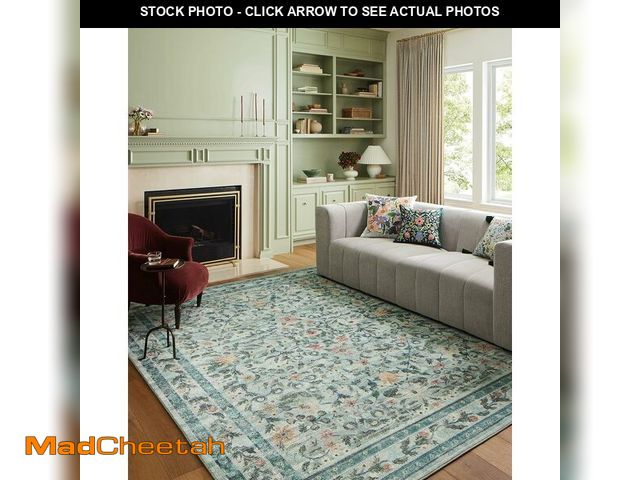 Lot 74-14305029 - Loloi Rifle Paper Co. Courtyard Collection COU-03 Sage 2'-3" x 3'-9" Accent Rug feat. CloudPile - UN...