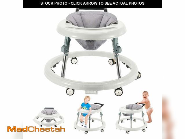 Lot 74-12779591 - Baby Walker, Foldable 5-Gear Height Adjustable Baby Walker with Wheels, Infant Toddler Walker with F...