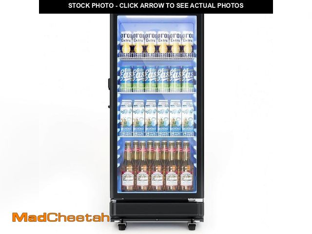 Lot 74-13560706 - EUHOMY 21.3 in. Single Zone 220-Cans Freestanding/Built-in Beverage Refrigerator Cooler in Black wit...