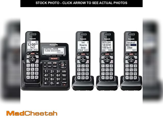 Lot 74-13582600 - Panasonic Cordless Phone with Advanced Call Block, Link2Cell Bluetooth, One-Ring Scam Alert, and 2-W...